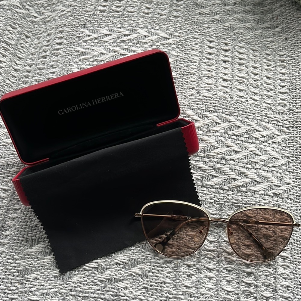 Carolina Herrera Gold Sunglasses- Authentic